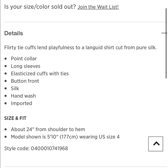 silk tie sleeve blouse - Picture 3 of 3